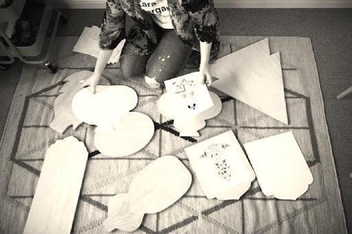 Artist Jamie Smith in her studio